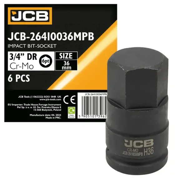 Головка-біта ударна 3/4" HEX 36 мм (JCB) 59796