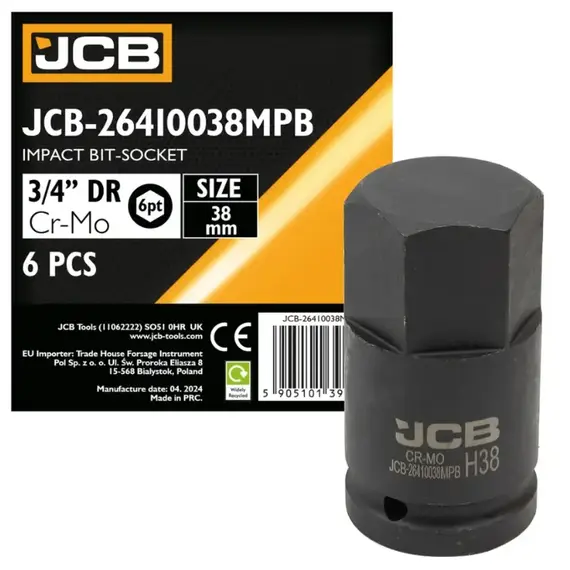 Головка-біта ударна 3/4" HEX 38 мм (JCB) 59797