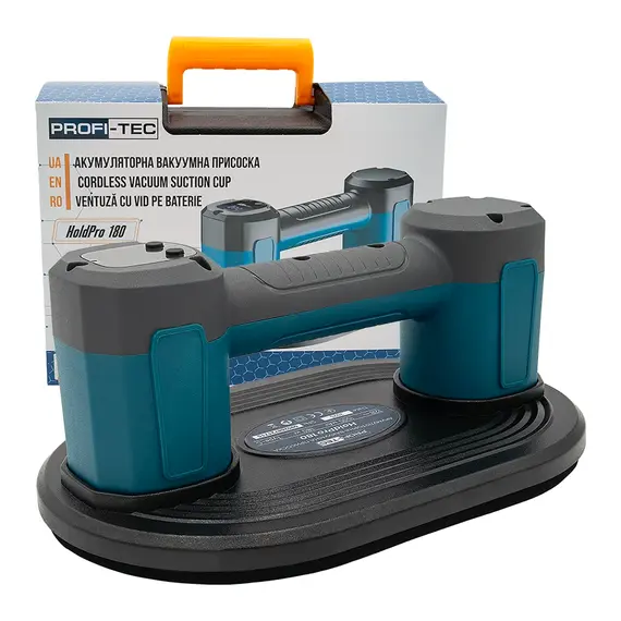 Аккумуляторная вакуумная присоска PROFI-TEC HoldPro 180 (12 В / 1.5 Ач, зарядное устройство)