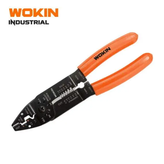 Кліщі для зняття ізоляції та обтискання 8.5″ (215 мм)  (WOKIN) WK-552808