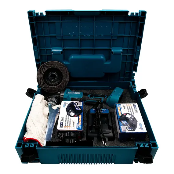 Аккумуляторная угловая шлифовальная машина PROFI-TEC PGA202 POWERLine (2×PT2040MP (4.0 Ач), зарядное устройство), фотография 2