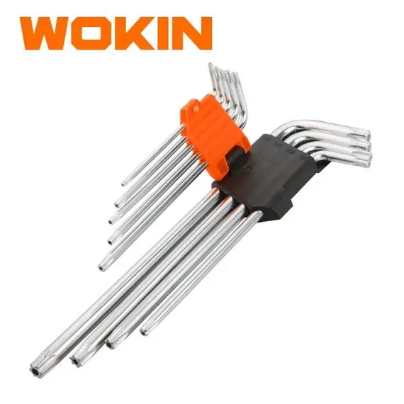 Набор Г-образных ключей TORX экстрадлинных, 9 шт. (WOKIN) WK-207909