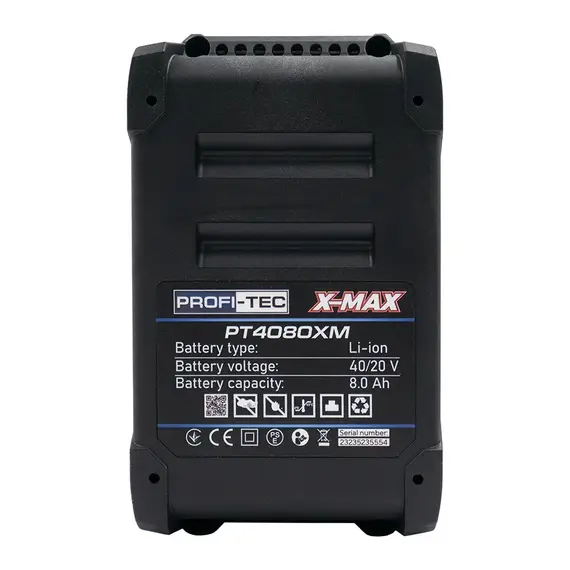 Аккумуляторная батарея PROFI-TEC PT4080XM X-MAX для PCWM16040 (40 В | 20 В, 8.0 Ач), фотография 3