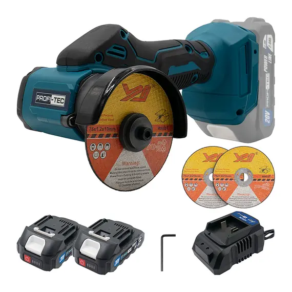Аккумуляторный универсальный резак PROFI-TEC PWS7620 POWERLine (2×PT2020MP (2.0 Ач), зарядное устройство), фотография 2