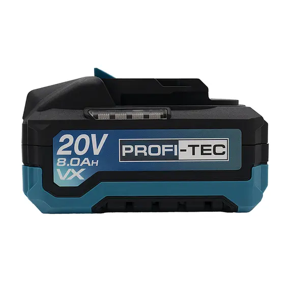 Аккумуляторная батарея PROFI-TEC PT2080VX (20 В / 8.0 Ач, высокотоковая, с индикатором), фотография 3