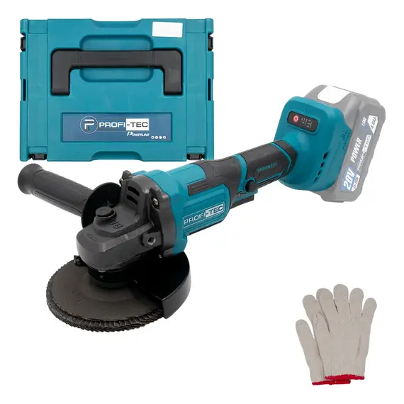 Аккумуляторная угловая шлифовальная машина PROFI-TEC PGA202 POWERLine (без аккумулятора и зарядного устройства, кейс), фотография 3