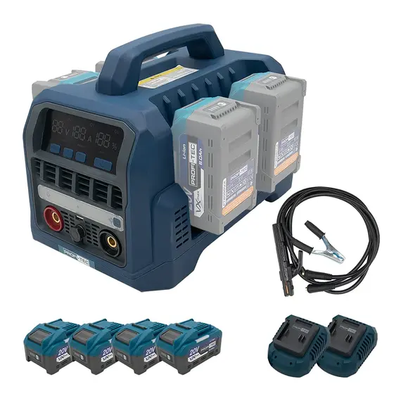 Акумуляторний зварювальний апарат PCWM12080VX Max (4×PT2080VXmax (8.0 Aг), зарядний пристрій 2х QBCD20/4 quick, фотография 2