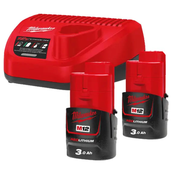 Энергокомплект Li-Ion MILWAUKEE, M12 NRG-302 (ЗУ С12, 2х3Ач B3)