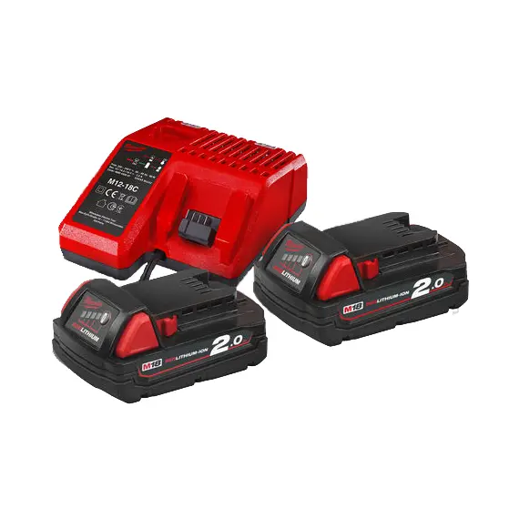 Енергокомплект Li-Ion MILWAUKEE, M18 NRG-202 (зарядний пристрій M12-18C, 2 акумулятори М18 В2 2Ач)