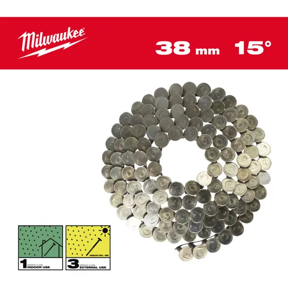 Гвозди оцинкованные с круглой головкой в катушке MILWAUKEE, 3,05х10,5мм/15°/38мм, (1440шт)