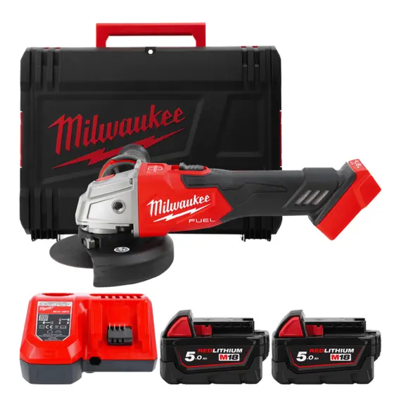 Шлифмашина угловая - болгарка аккумуляторная бесщёточная MILWAUKEE, M18 FSAG125XB-502X, Ø125мм