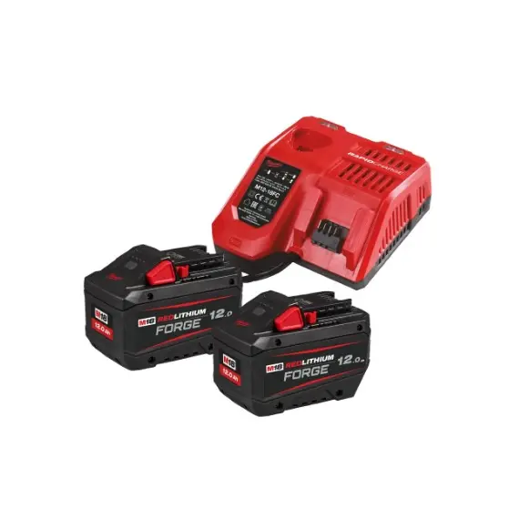 Енергокомплект Li-Ion MILWAUKEE, M18 FORGENRG-122 (зарядний пристрій M12-18 FC, 2 акумулятори М18 FB12 12Аг, картонне пакування)