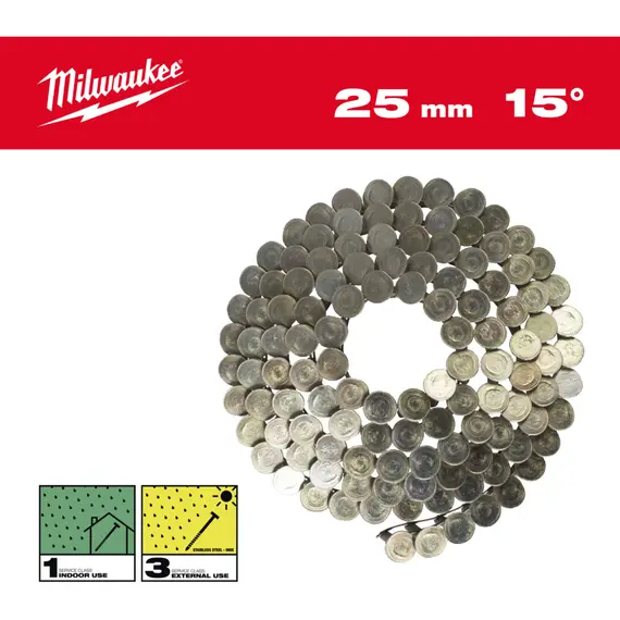 Гвозди оцинкованные с круглой головкой в катушке MILWAUKEE, 3,05х10,5мм/15°/25мм, (2160шт)