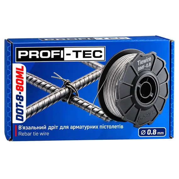 В'язальний дріт PROFI-TEC RTW 0.8-100, для акумуляторного пістолета PPRT40 MaxGrip (12шт в 1 упаковці), фотография 2