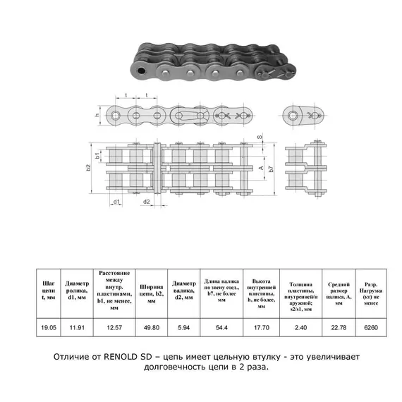 Ланцюг 60-2 L=3,05 м (AR60A2x10Ft)