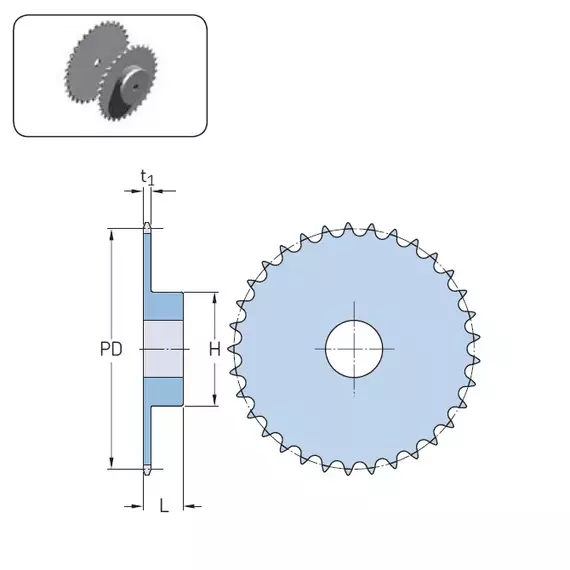 Звездочка 16B-1, Z=16 CT
