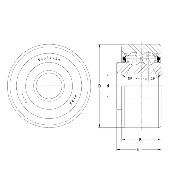 Підшипник 5205 YY54 PEER