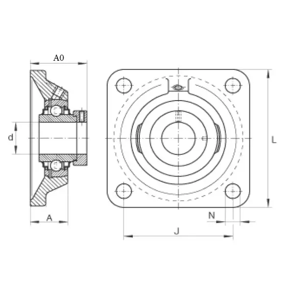Корпус із підшипником HCF 320 PTI