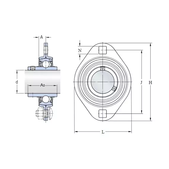 Корпус із підшипником PFT 25 TF SKF
