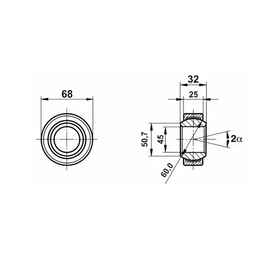 Підшипник GE 45 EC-2RS/ GE45ET-2RS/ GE45ET-2RS Fluro