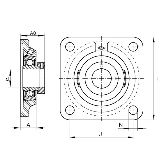 Корпус із підшипником PCF 40 INA