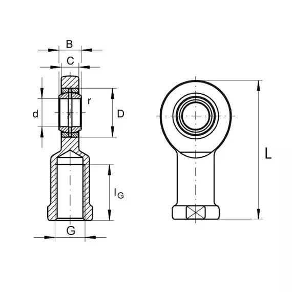 Підшипник GIR 35 DO 2RS INA