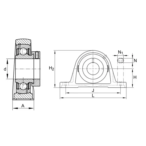 Корпус с подшипником PASE 50 N FA125 INA