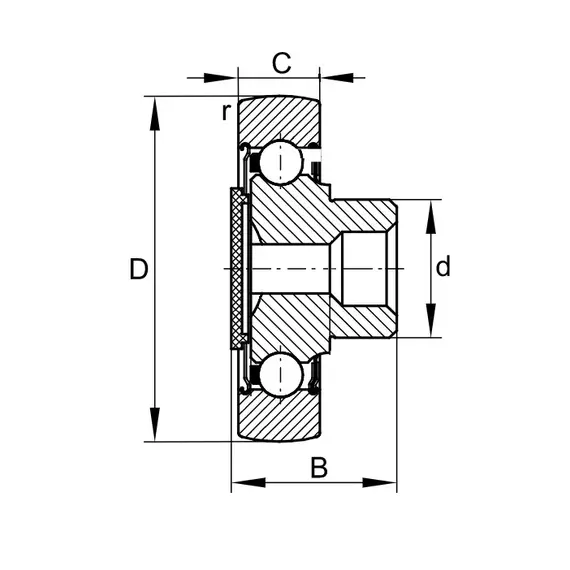 Підшипник ZL 205 DRS INA