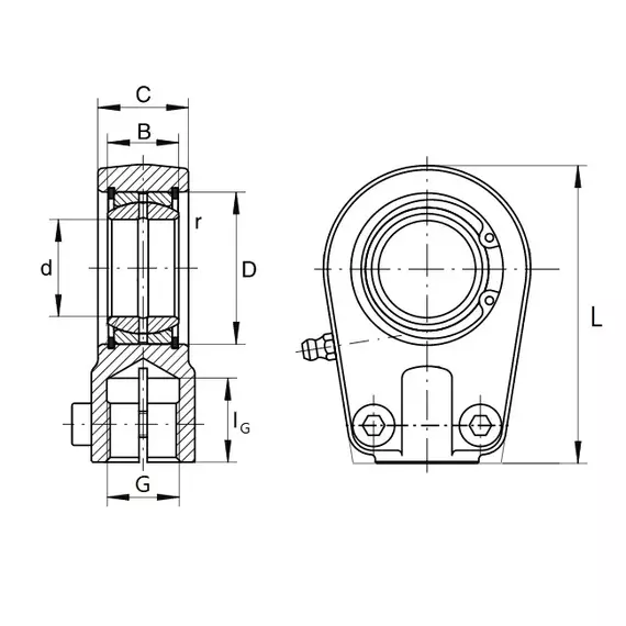 Підшипник GIHRK 50 UK 2RS C INA