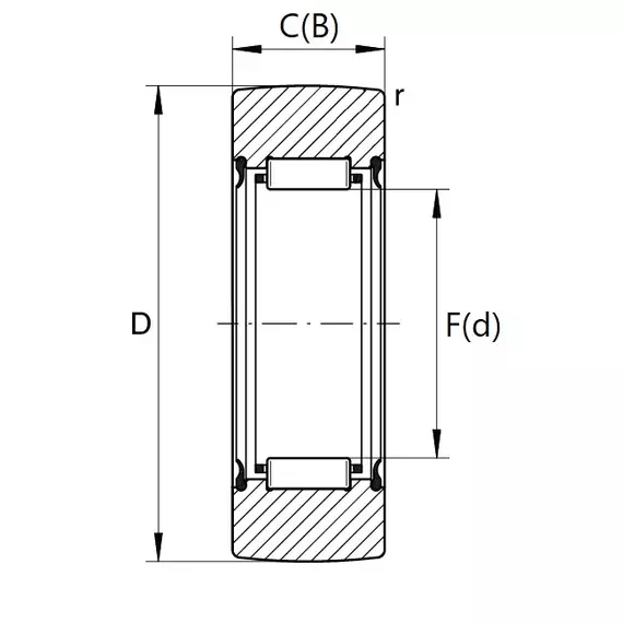 Підшипник RNA 22/8 X 2RSR INA