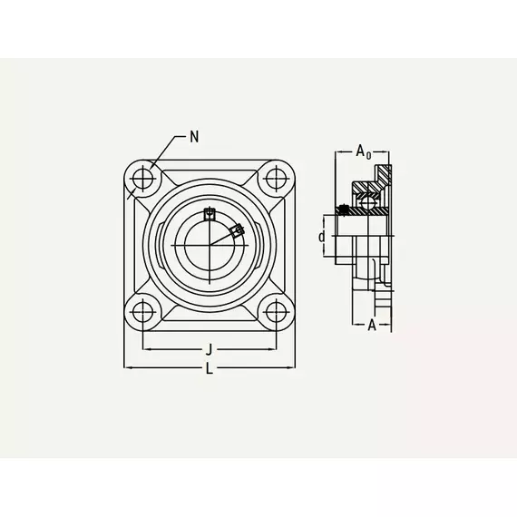 Корпус з підшипником UCF 308-40MM-AP-MF (PER.UCNF308AN-A) PEER