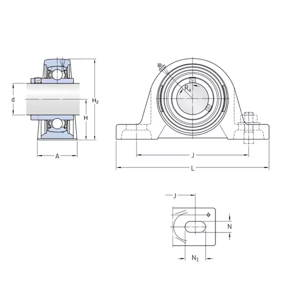 Корпус із підшипником SYJ 75 TF SKF