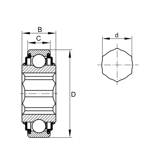 Підшипник 205 KRR AH02 (SK014-205-KRR) INA