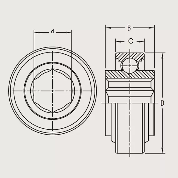 Підшипник W 208 PP21 (PER.W208HPP21) PEER