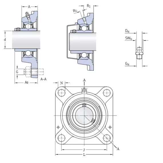 Корпус із підшипником FY 30 TF SKF