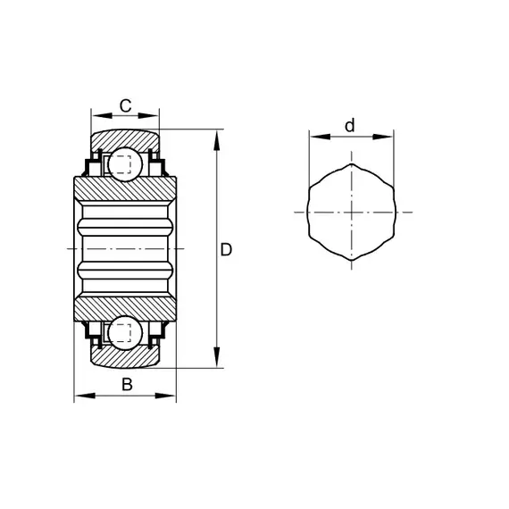Подшипник 207 KRRB AH02 (SK104-207-KRR-B-AH12) INA