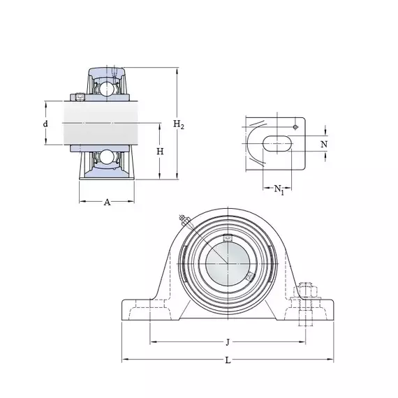 Корпус із підшипником SYJ 80 TF SKF