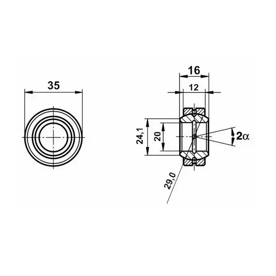 Підшипник GE 20 E 2RS/GE 20 ES 2RS Fluro
