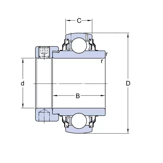 Підшипник YEL 206 2RF/VL065 SKF