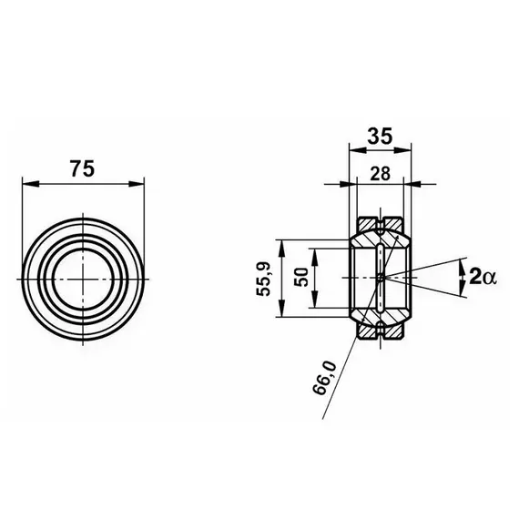 Підшипник GE 50 E 2RS/GE50 ES 2RS Fluro
