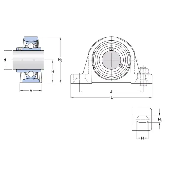 Корпус із підшипником SY 40 TF/VA201 SKF